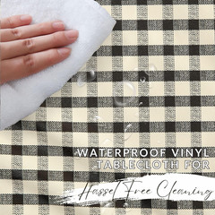 Home Fashions Gingham Check Vinyl Fabric – 3 Yard Cut, Protective Table Cover fo