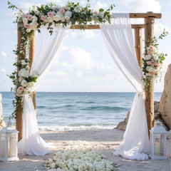 Wedding Arch Draping Fabric 28″ X19Ft, Sheer Chiffon Fabric Backdrop,1 Panel Whi