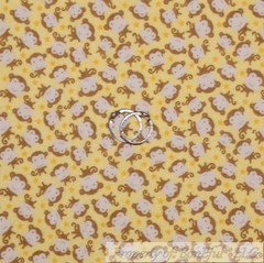 BonEful Fabric FQ Flannel Quilt Yellow Brown Monkey Star Girl Baby Boy Small USA