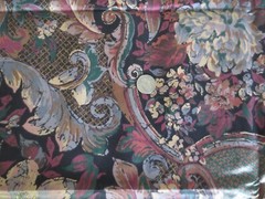 3439. Interior FLORAL Polished Cotton DRAPERY UPHOLSTERY FABRIC-54″ x 1-7/8 yds