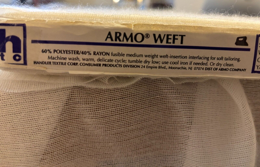 Fusible Armo Weft Interfacing 5 3/4 Yards x 24″ Wide