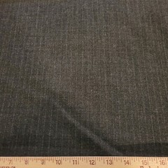 Charcoal Gray Wool Gauze Suiting with Faint Cream Chalk Stripes