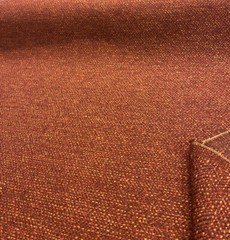 Chenille Presley Red Henna Tweed Upholstery Fabric by the yard