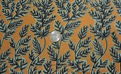 100% Cotton Andover Black Leaves on Muted Golden Brown – By the Yard