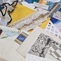 Junk Journal Lot 1Lb Ephemera Card Ribbons Book Page Fabric Button Craft Collage
