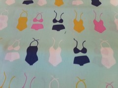35″ X 44″ VINTAGE “SUMMER SIDE” COLORFUL BINKI/TEAL/DANA WILLARD NEW OTTON #2665