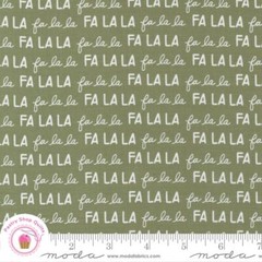 Moda CHRISTMAS EVE 5184 15 Green Text Falala LELLA BOUTIQUE Quilt Fabric