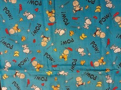 Vintage Peanuts Charlie Brown & Snoopy Baseball POW Fabric NOS 2000