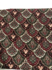Faye Liverman Marcus Brothers Paisley Floral Maroon Green Fabric 2.25 Yards
