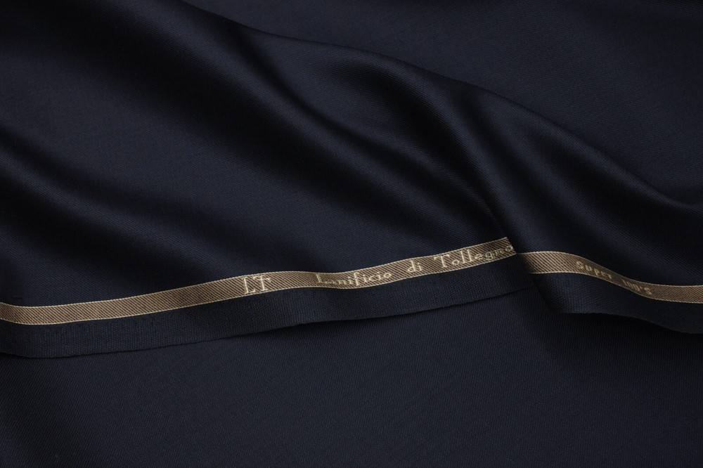 Lanificio di Tollegno suiting fabric midnight dark blue premium quality