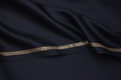 Lanificio di Tollegno suiting fabric midnight dark blue premium quality