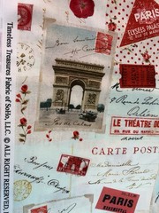 Paris Cream Timeless Treasures Fabric Collage Postcard Travel Rose choice