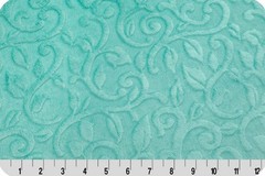 Minky Fabric Embossed Vine Leaves Marina Green Shannon Cuddle Remnant Cuts