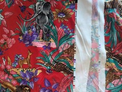 Cal Prints by Stanton-Kutasi Fabric, Red Jungle Print, 58″ x 108″, 3 Yards