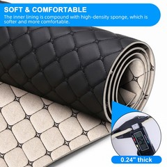 Quilted Pebble Grain Faux Leather Fabric 6mm Foam Backed Upholstery 63″ Wide