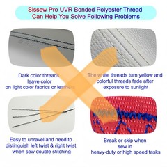 Sissewpro 8oz UV Resistance Tex90 Bonded Polyester T90 #92 300D/3 8oz, Black