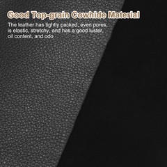 Genuine Leather Sheet, 11.8″x11.8″ Natural Distressed Leather Pieces, Black