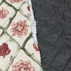 Vintage Bloomcraft Floral Soil & Stain Repellent Fabric Cream Pink Green P-520