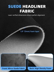 Black Suede Headliner Fabric – 96″ L × 60″ W Auto Head Liners, Fabric Tube