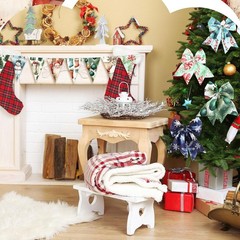 10 Pcs Watercolor Christmas Quilting Fabric Bundles 20 x 20 Inch | Santa Ging…