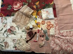 Shabby PINK Inspiration for Slow Stitching, Junk Journal Craft Supplies