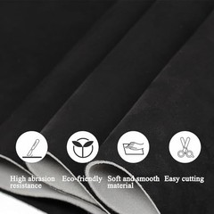 Suede Headliner Fabric with Foam Backing Suede Headliner 120″L×60″W Black
