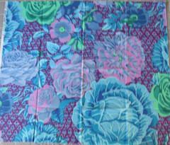 KAFFE FASSETT CABBAGE & ROSE WOOD BLUE GP38 1/2 yard purple background original