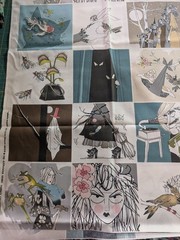 A Ghastly Moment 23”x44”cotton Fabric Panel by Alexander Henry 2017