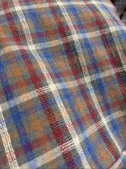Vintage Plaid Cotton Fabric Japanese Style 65 x 58” Brown
