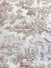 Fabric by the meter and tablecloths | Toile de Jouy model 2 various colors | height 305cm