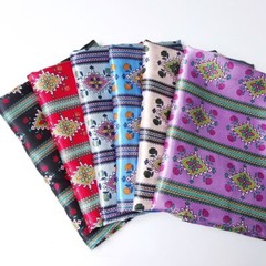 1 yard X 1.48 meter Retro Floral Satin Fabric Material For Scarf Headband Crafts