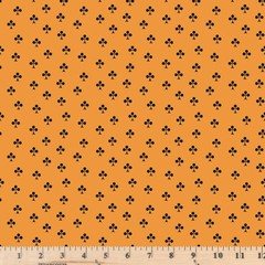 Queen of We’een Clubs Orange Halloween Fabric C13172 Half Yard Continuous Cuts