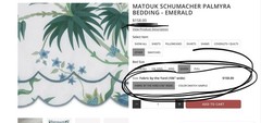 $158 Matouk Italy New 500TC Cotton Percale 120” Geranium By YARD Fabric Blue