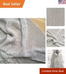 Sparkling Silver Rhinestone Mesh Fabric – Perfect for Costumes & Decor Projects