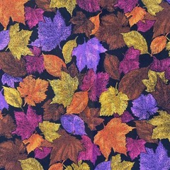 Hoffman Fabric Autumn Leaves 41” x 65” Quilting Sewing Crafts 1.8 Yards Colorful