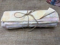 20 Plant Dyed Antique Homespun Fabric Squares 9*9 In Soft Pink Quilt Slow Stitch