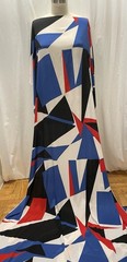 100% Silk Crepe De Chine Avant Garde Geometric Multi-color 2.5 Yds Long 46″ Wide