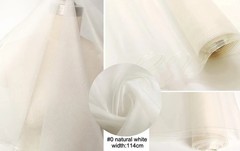 45”Wide By Yard Plain Solid Pure Natural Silk Organza Fabric Gauze For Wedding
