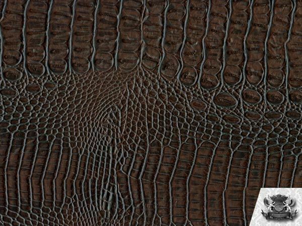 Crocodile Vinyl MOCHA CROCK Fabric Upholstery 54″ Wide Sold By The Yard