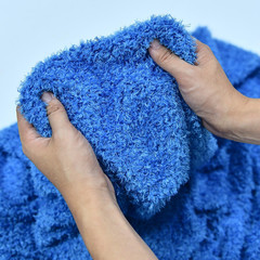 Faux Fur Fabric Blue Curly Teddy Plush Material 36×59 Inches for Craft Sewing