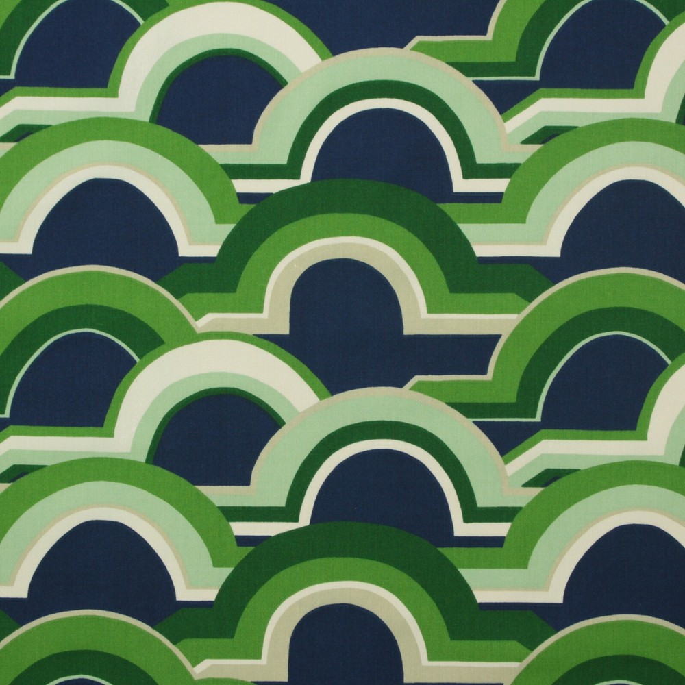 DURALEE EDEN ROC BLUE GREEN URBAN GEOMETRIC MODERN PRINTED FABRIC BY YARD 54″W