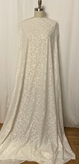 Exquisite Embroidered Cotton Rayon Off White Fabric 3 Yds 11 ” Long 60″ Wide
