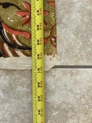 Vintage Indonesian Batik Orange & Brown Fabric Cotton 41 1/2” x 91”
