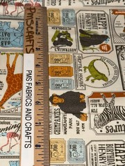 MODA Animal Park Fun 100% cotton fabric yard 36×44 Animals on Dove tone 20965 11
