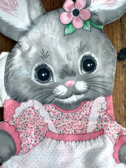 2 Vintage Cut & Sew Fabric Panel Spring Mills Bunny Rabbits Pillow Not Stuffed