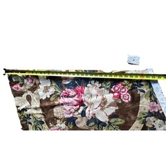2X Ralph Lauren 100% Linen Fabric Juniper Berry “Heathersage Floral” Brown Cream