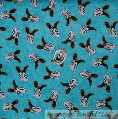 BonEful Fabric FQ Cotton Quilt Blue Black White Leather Cowgirl Boots Holiday US