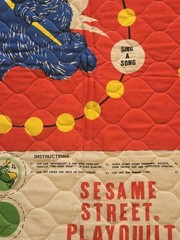 Vintage Sesame Street Play Quilt Panel Cheater Game Oscar Bert Ernie Preschool
