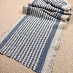 100% linen fabric – heavy french belgium flax dense – striped sack weave linen