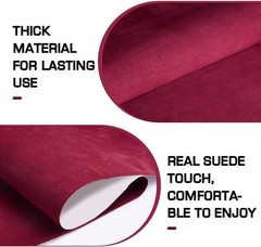 Suede Wrap for Car Interior 16″ x 59″ – Burgundy Self Adhesive Suede Fabric, …
